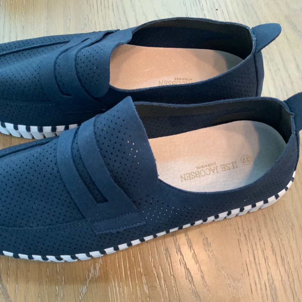 ILSE JACOBSEN Sz  39 Slip On Shoe NEW Dark Indigo Blue Penny Loafer Tulip - Picture 3 of 9